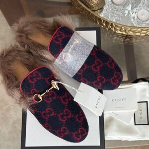 GUCCI Princetown Genuine Shearling Mules EUR 40.5 US 9.5